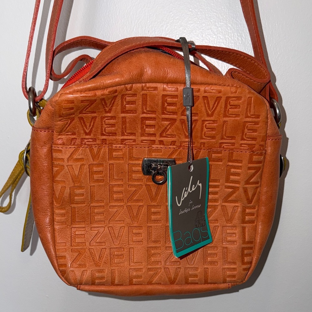 Columbian Leather Orange Crossbody Bag - NWTG